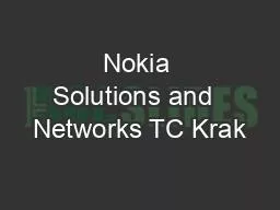 Nokia Solutions and  Networks TC Krak