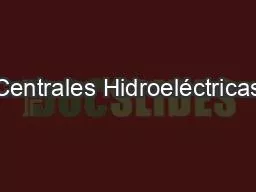 PPT-Centrales Hidroeléctricas