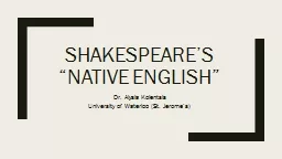 Shakespeare’s “Native English”