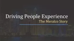 Driving People Experience