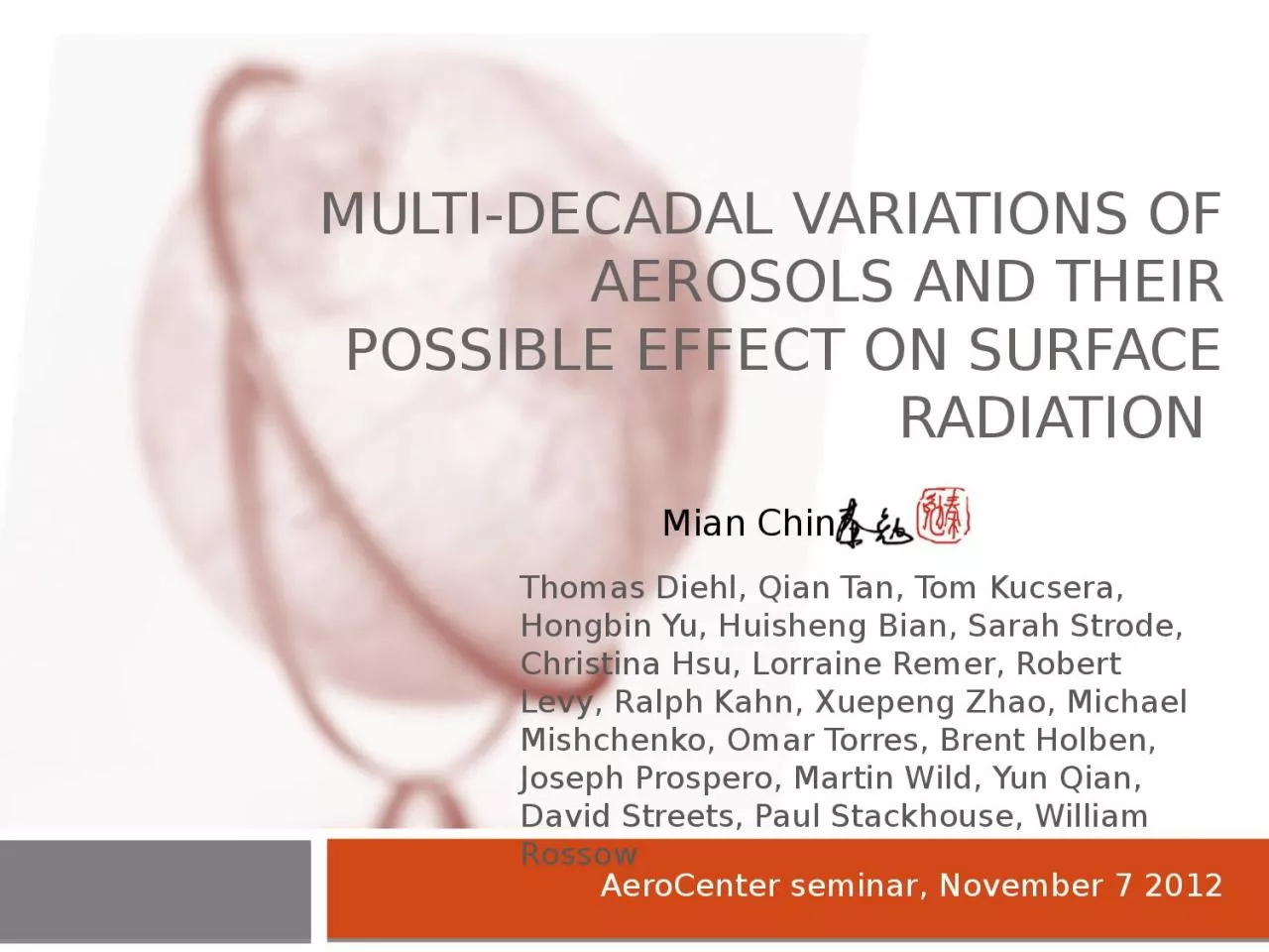 PPT-Multi-decadal VARIATIONS of aerosols and their POSSIBLE effect on surface radiation