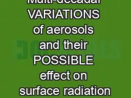 Multi-decadal VARIATIONS of aerosols and their POSSIBLE effect on surface radiation