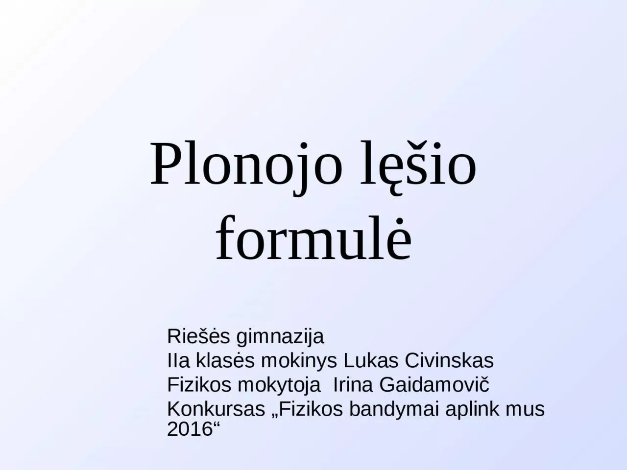 PPT-Plonojo l io formul