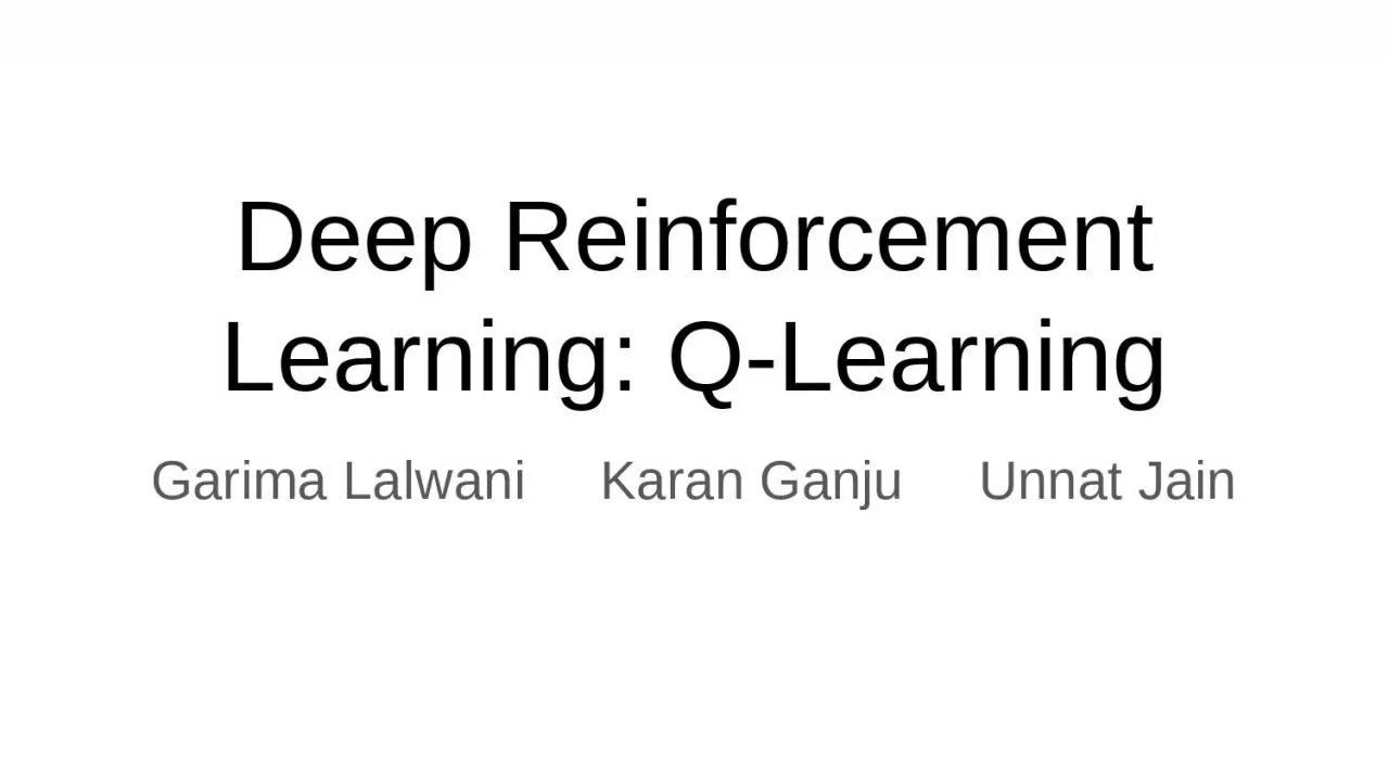 PPT-Deep Reinforcement Learning: Q-Learning