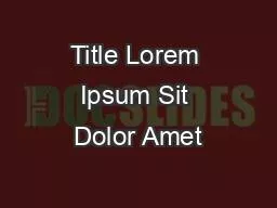 Title Lorem Ipsum Sit Dolor Amet