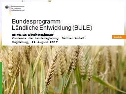 Bundesprogramm  Ländliche Entwicklung (BULE)