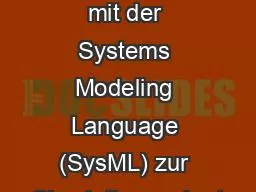Konzept zur Verhaltensmodellierung mit der Systems Modeling Language (SysML) zur Simulation