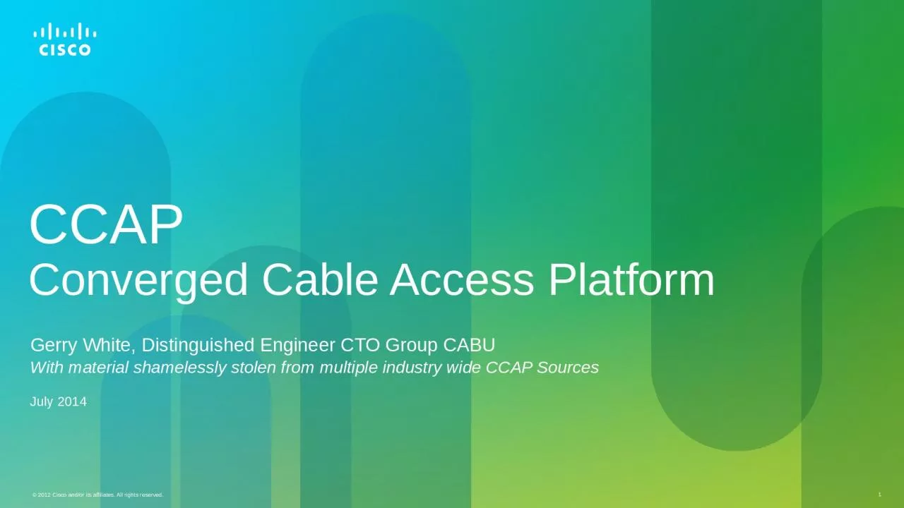 PPT-CCAP Converged Cable Access Platform