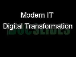 Modern IT Digital Transformation