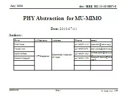 PHY Abstraction for MU-MIMO