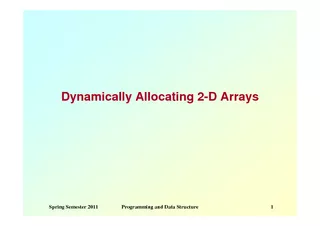 Dynamically Allocating D Arrays Spring Semester  Progr