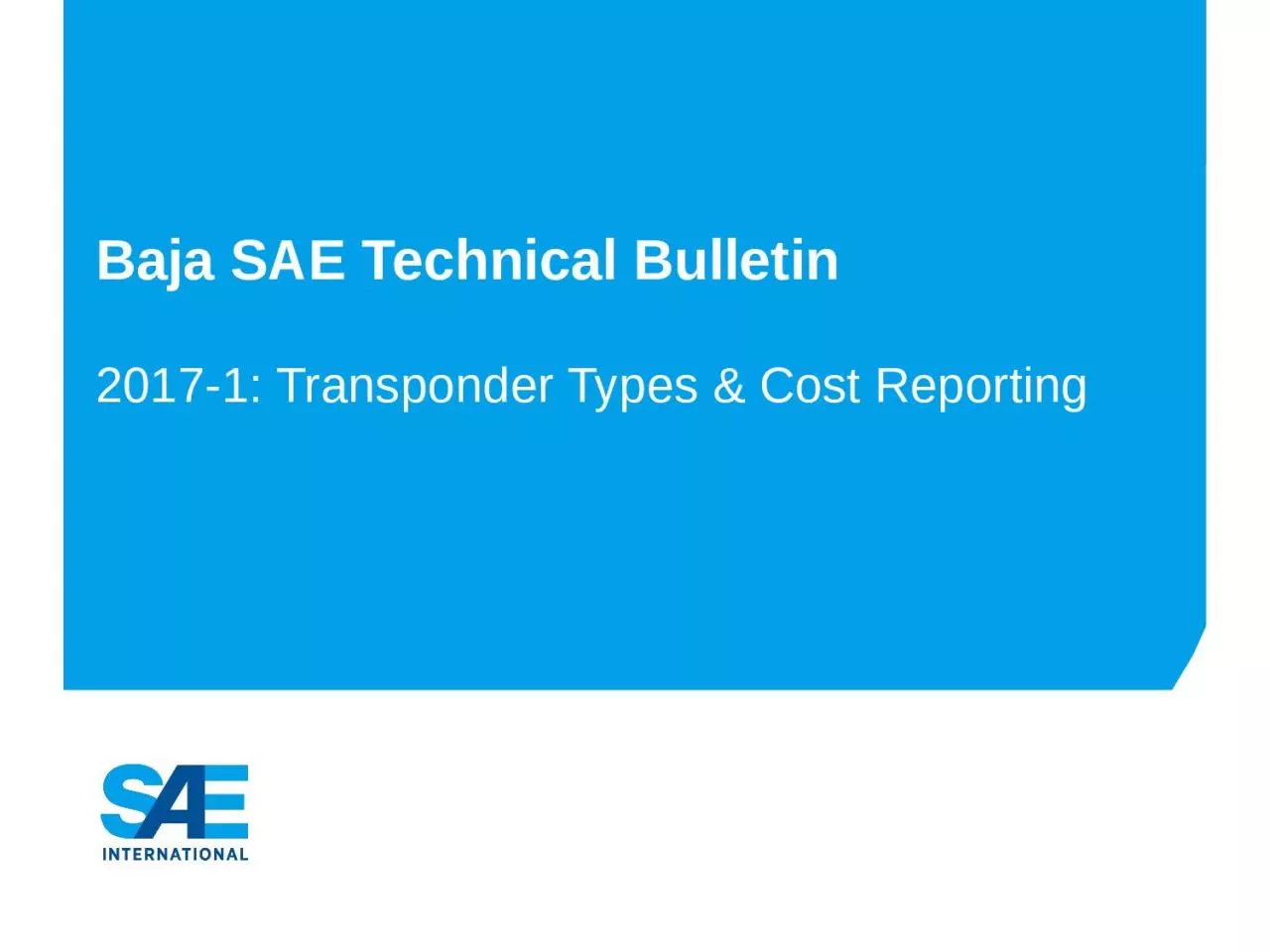 PPT-Baja SAE Technical Bulletin