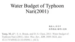 Water Budget of Typhoon