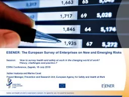 ESENER: The European  Survey of Enterprises on New and
