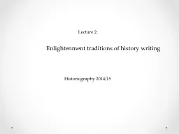 Enlightenment traditions of history writing