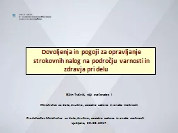 REPUBLIKA SLOVENIJA MINISTRSTVO ZA