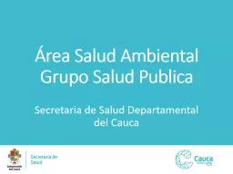 PPT-Área Salud Ambiental Grupo Salud Publica