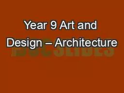 Year 9 Art and Design – Architecture