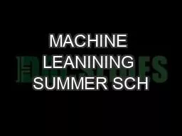 MACHINE LEANINING SUMMER SCH