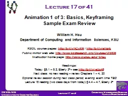 William H. Hsu Department of Computing and Information Sciences,