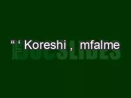 “ ‘ Koreshi ,  mfalme