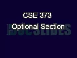 CSE 373 Optional Section