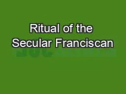 Ritual of the Secular Franciscan
