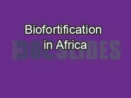 Biofortification in Africa