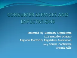 CONSUMER SERVICES AND EXPECTATIONS