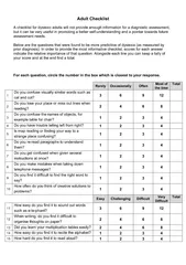 Adult Checklist A checklist for dyslexic adults will n