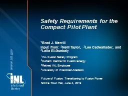 Safety Requirements for the Compact Pilot Plant