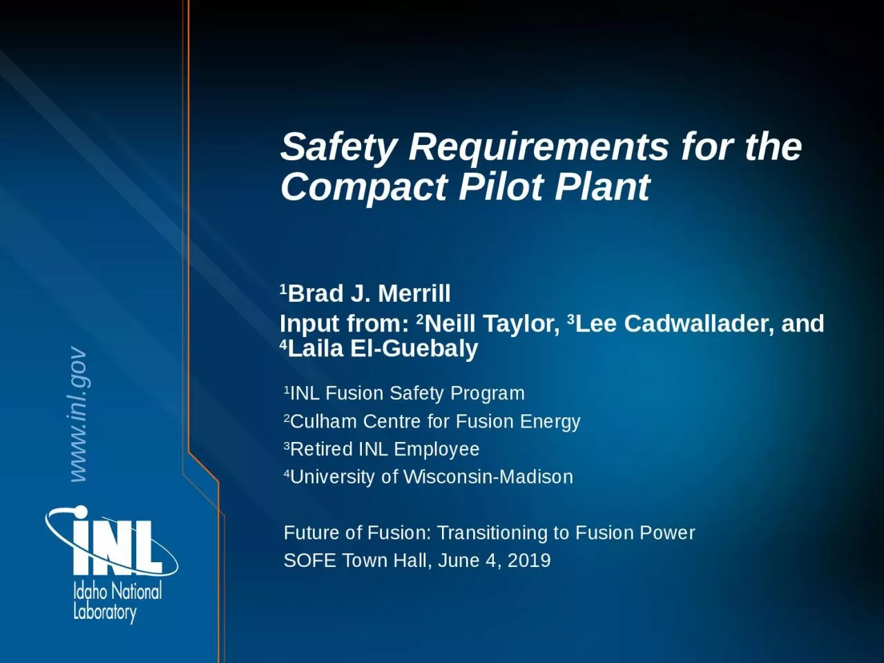 PPT-Safety Requirements for the Compact Pilot Plant