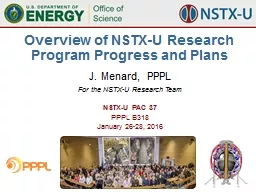 J. Menard, PPPL For the NSTX-U Research Team