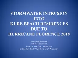 STORMWATER INTRUSION INTO KURE BEACH RESIDENCES DUE TO HURRICANE FLORENCE 2018