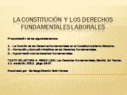 LA CONSTITUCIÓN Y LOS DERECHOS FUNDAMENTALES LABORALES