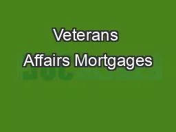 Veterans Affairs Mortgages