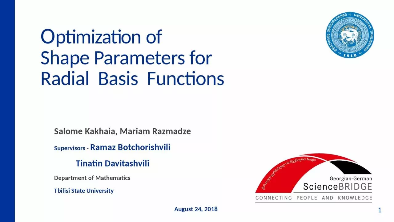 PPT-Optimization of Shape Parameters for Radial Basis Functions