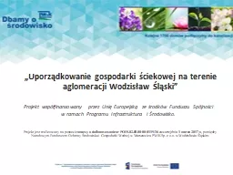 „Uporządkowanie gospodarki ściekowej na terenie aglomeracji Wodzisław Śląski”