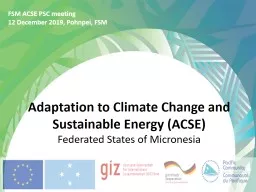 Adaptation to Climate Change and Sustainable Energy (ACSE)