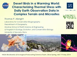 Desert  Birds in  a Warming World: Characterizing Thermal Stress with Daily Earth Observation Data