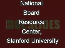National Board Resource Center, Stanford University