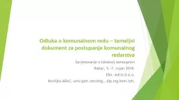 Odluka o komunalnom redu   temeljni dokument za postupanje komunalnog redarstva