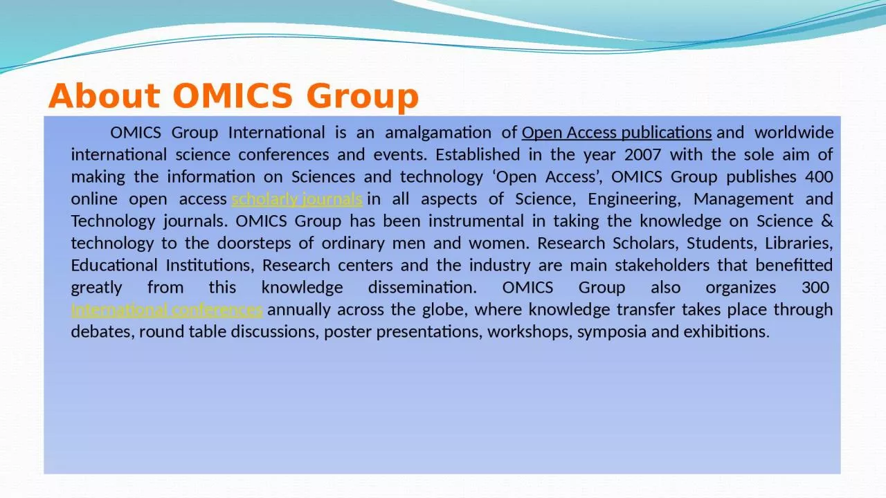 PPT-About OMICS Group