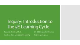 Inquiry: Introduction to the 5E Learning