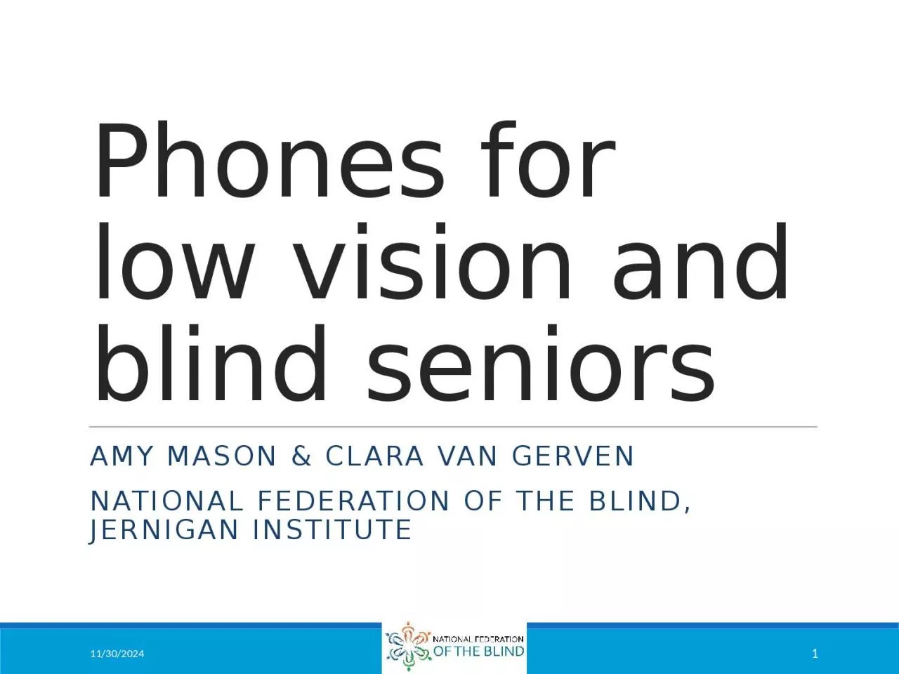 PPT-Phones for low vision and blind seniors