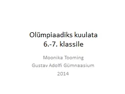 Ol mpiaadiks kuulata 6.-7. klassile