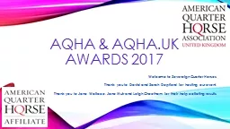 Aqha  & AQHA.UK AWARDS 2017