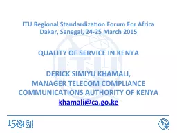 ITU Regional  Standardization Forum For Africa