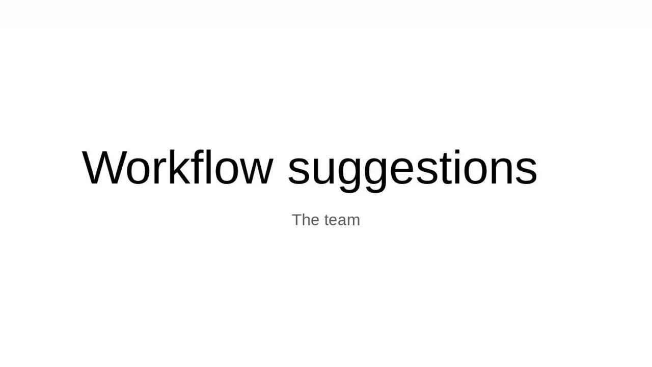 PPT-Workflow suggestions