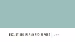 Luxury big island SEO report